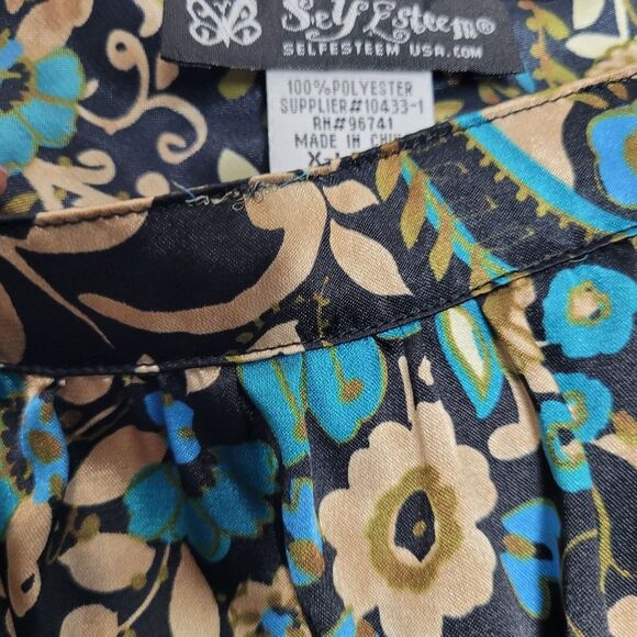 Vintage y2k self esteem paisley print satin tie back babydoll preppy going out - Picture 7 of 7